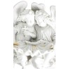 Benditera Antigua de Biscuit Blanco con Ángeles - Pila de Agua Bendita Vintage