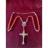Rosario Antiguo de Cuentas de Ámbar y Plata Filigrana - Estuche Original Siglo XIX