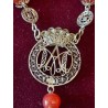 Rosario Antiguo de Cuentas de Ámbar y Plata Filigrana - Estuche Original Siglo XIX