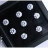 Lote de 8 Circonitas Brillantes de Talla Redonda - Diamantes Sintéticos en Estuche