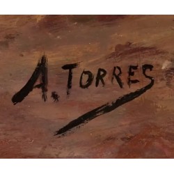 Óleo sobre Tabla Feria de Sevilla - Escena Costumbrista Andaluza Siglo XX