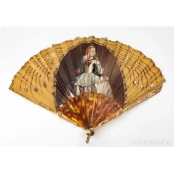 Abanico Vintage Menina - Obra de Arte Histórica en Carey y Hueso con Detalle Pintado