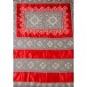 Elegante Colcha Vintage de Seda Roja con Bordados Intrincados - Pieza Artesanal Única