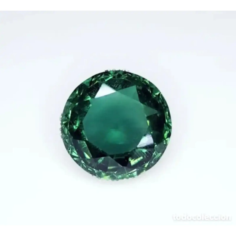 Elegante Piedra Preciosa Verde Natural de 11.12 Quilates - Corte Redondo de Colección Elegante Piedra Preciosa Verde Natural de 11.12 Quilates - Corte Redondo de Colección