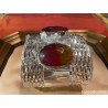 Brazalete de plata con cristales rojos