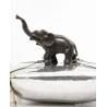 Elegante Recipiente Vintage de Plata con Elefante - Pieza de Colección de Mediados del Siglo XX