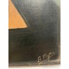 Retrato Vintage de Dama Elegante - Óleo sobre Madera de Mediados del Siglo XX