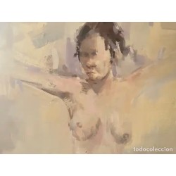 Desnudo Artístico en Óleo - Retrato Expresivo de Mujer por Francisco Rodríguez Lobo