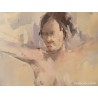 Desnudo Artístico en Óleo - Retrato Expresivo de Mujer por Francisco Rodríguez Lobo