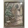 Cuadro de Plata Repujada Italiano - Escena Paisajística de Fabiani