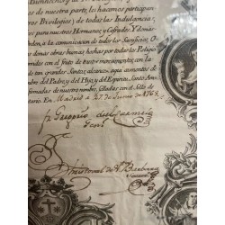 Documento Histórico Papal con Ornamentación Barroca - Bula Religiosa Enmarcada