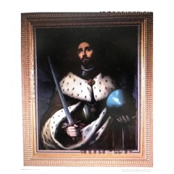 Antiguo Oil Rey San Fernando S.Xix - Pintura religiosa histórica