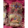 Vía Crucis Antiguo Policromado Estación XIV - Pieza Religiosa Ornamentada