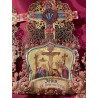 Vía Crucis Antiguo Policromado Estación XIV - Pieza Religiosa Ornamentada