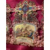 Vía Crucis Antiguo Policromado Estación XIV - Pieza Religiosa Ornamentada
