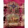 Vía Crucis Antiguo Policromado Estación XIV - Pieza Religiosa Ornamentada