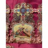 Vía Crucis Antiguo Policromado Estación XIV - Pieza Religiosa Ornamentada