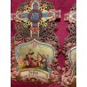 Vía Crucis Antiguo Policromado Estación XIV - Pieza Religiosa Ornamentada