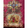 Vía Crucis Antiguo Policromado Estación XIV - Pieza Religiosa Ornamentada