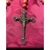 Rosario Antiguo de Filigrana de Plata con Cuentas de Coral Auténtico - Joya Religiosa