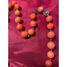 Rosario Antiguo de Filigrana de Plata con Cuentas de Coral Auténtico - Joya Religiosa