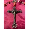 Rosario Antiguo de Filigrana de Plata con Cuentas de Coral Auténtico - Joya Religiosa