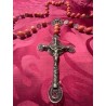 Rosario Antiguo de Filigrana de Plata con Cuentas de Coral Auténtico - Joya Religiosa