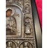 Icono Bizantino de Cristo Pantocrátor en Plata - Obra Religiosa Ortodoxa Antigua