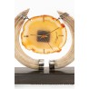 Reloj de Sobremesa con Ágata y Colmillos - Pieza Exclusiva Artesanal 31x31 cm