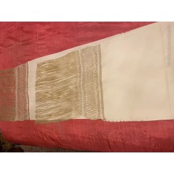 Mantón de Manila Antiguo con Flecos de Seda - Chal Bordado Artesanal Rojo