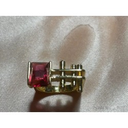 Conjunto de Anillos Artísticos Contemporáneos - Dúo Bicolor con Piedras Azules y Rosa