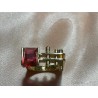 Conjunto de Anillos Artísticos Contemporáneos - Dúo Bicolor con Piedras Azules y Rosa