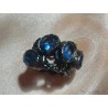 Conjunto de Anillos Artísticos Contemporáneos - Dúo Bicolor con Piedras Azules y Rosa