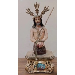 Talla Religiosa Eccehomo con Corona de Espinas - Escultura Devocional 38cm