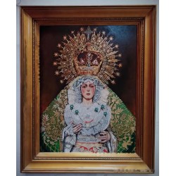 Óleo sobre Lienzo Virgen Esperanza Macarena - Arte Religioso José Pulgar 78x63 cm