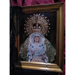 Óleo sobre Lienzo Virgen Esperanza Macarena - Arte Religioso José Pulgar 78x63 cm
