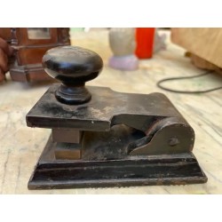 Antiguo Sello de Escritorio en Seco - Prensa de Lacre Notarial Siglo XIX Madera