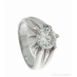 Anillo Solitario Oro Blanco 18K con Diamante 2.3 Quilates - Joya de Compromiso