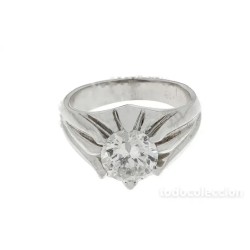 Anillo Solitario Oro Blanco 18K con Diamante 2.3 Quilates - Joya de Compromiso