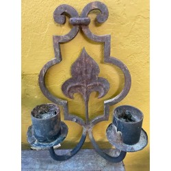 Candelabro de Forja Vintage - Diseño Arabesco con Porta Velas