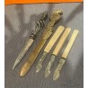 Colección de Abrecartas Vintage - Metales y Hueso con Diseños Ornamentales