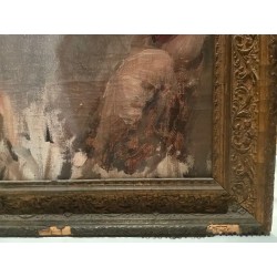 Retrato Expresivo - Óleo de Hombre con Marco Ornamental Antiguo