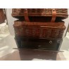 Cesta de Picnic Vintage - Artesanía en Mimbre y Cuero