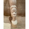 Escultura Étnica - Busto Tallado en Marfil con Perfil Africano