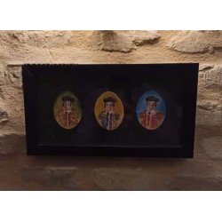 Trío de Toreros - Miniatura Artística en Óleo sobre Medallones