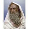 Busto Escultórico de Filósofo - Terracota Policromada con Expresión Intensa
