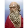 Busto Escultórico de Filósofo - Terracota Policromada con Expresión Intensa