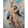 Escena Mitológica - Eros y Psique en Óleo Surrealista