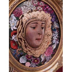 Virgen Rodeada de Flores - Obra Alegórica en Óleo