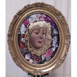 Virgen Rodeada de Flores - Obra Alegórica en Óleo